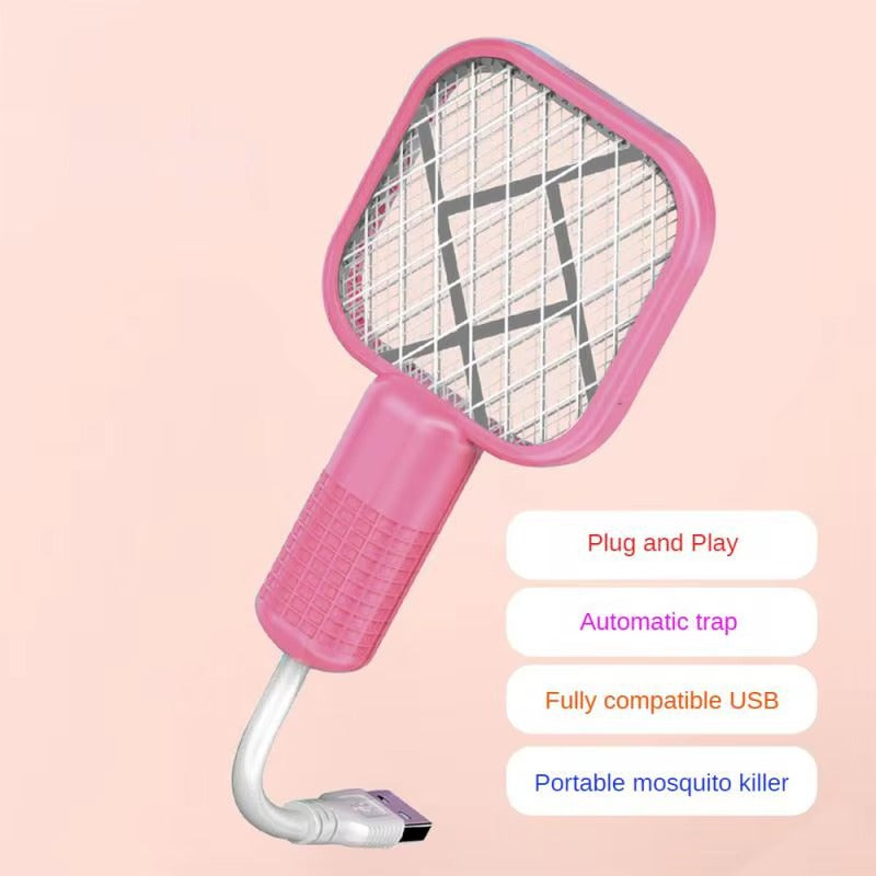 Electric Mini USB Mosquito Killer Racquet Lamp – Wireless Insect Catcher