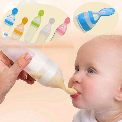 Silicone Baby Spoon Feeder Bottle – Safe & Convenient Infant Feeding