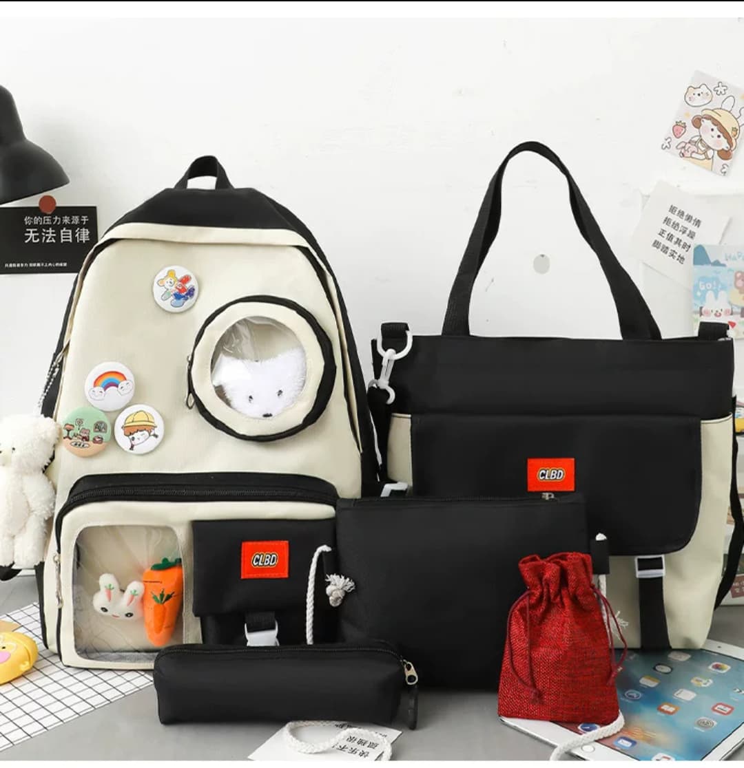 4-Piece Girls Waterproof Backpack Set