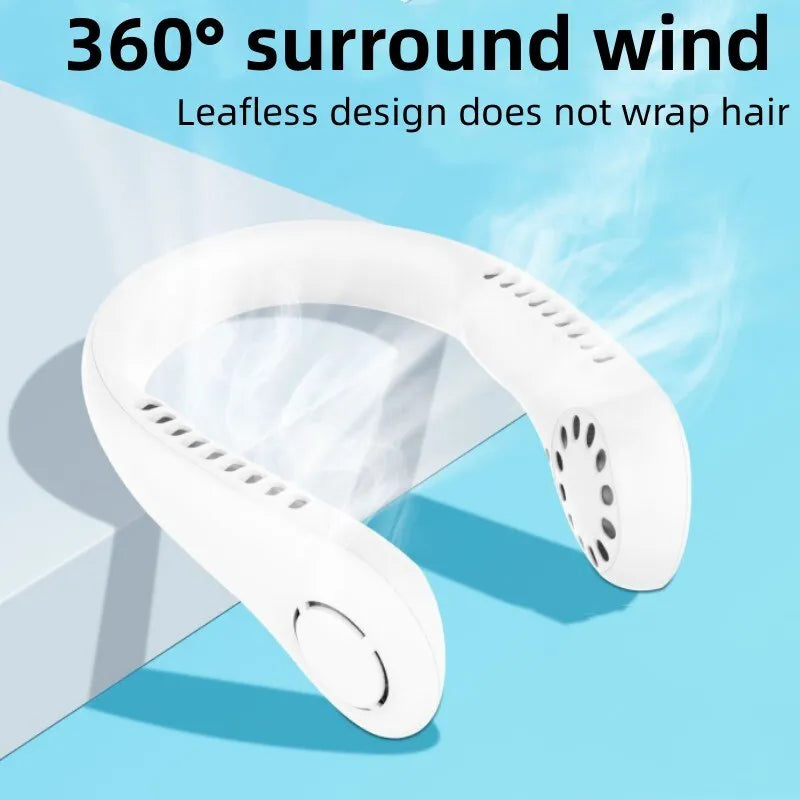Portable Rechargeable Neck Fan | Hands-Free USB Cooling Fan