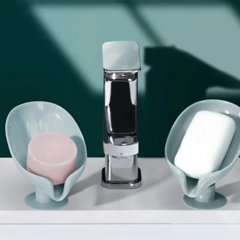 Leaf-Shape Self-Draining Soap Holder – Decorative Hydraulic Soap Dish
