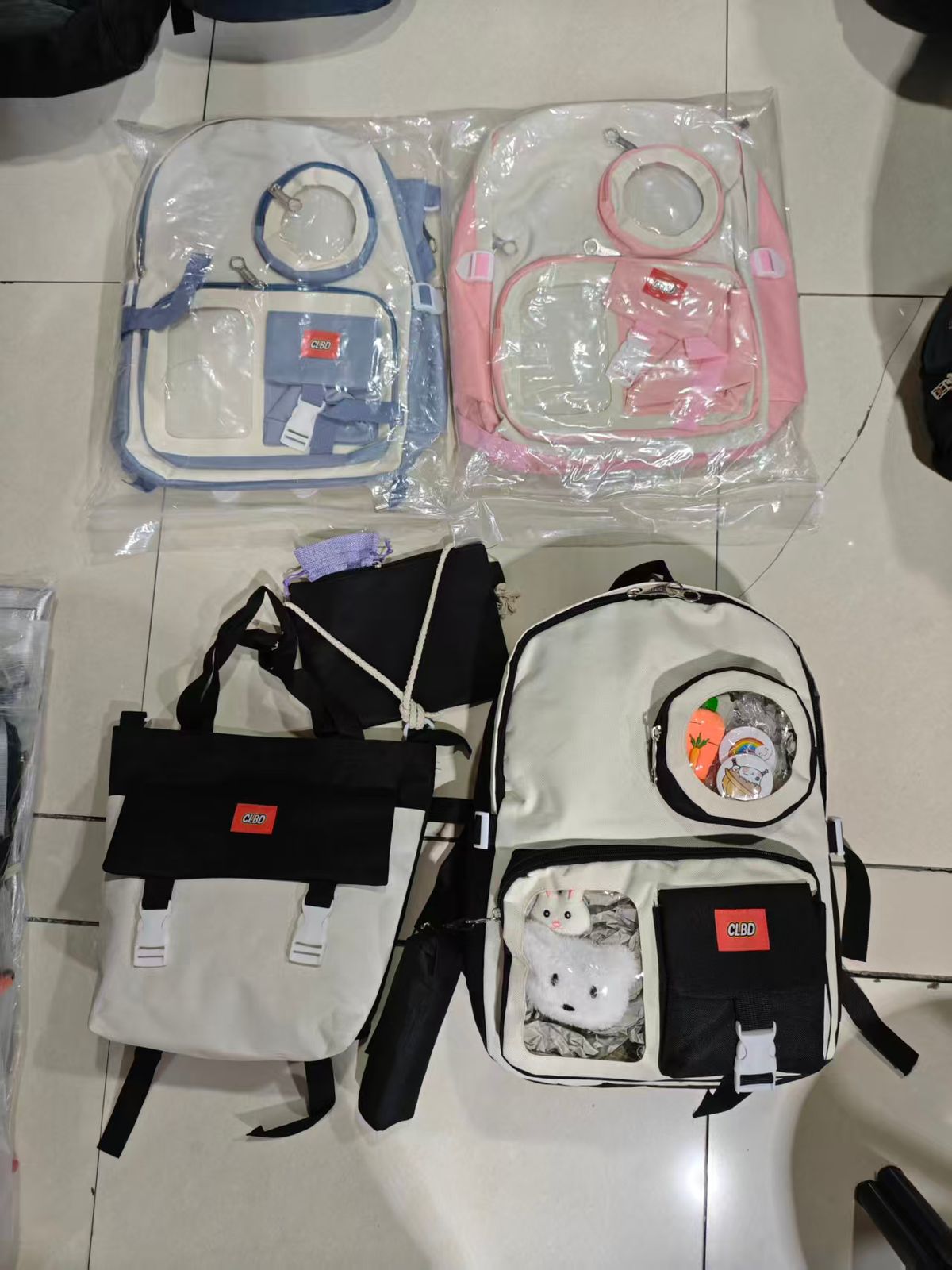 4-Piece Girls Waterproof Backpack Set