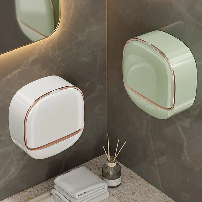 Wall Mounted Soap Holder – Punch Free Drain Soap Box for Bathroom & Laundry