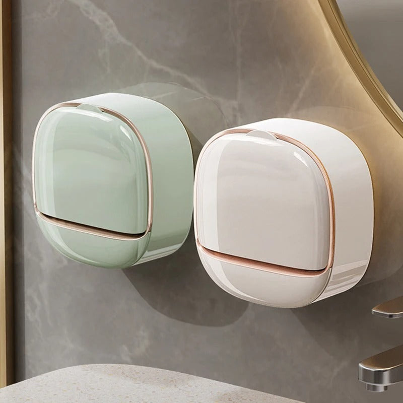 Wall Mounted Soap Holder – Punch Free Drain Soap Box for Bathroom & Laundry