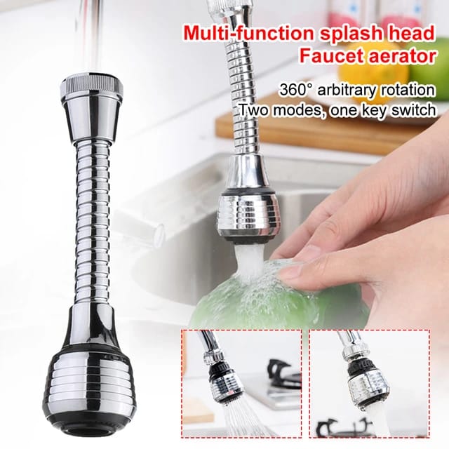 Turbo Flex 360 Flexible Faucet Sprayer – Rotating Kitchen Sink Water Saving Tap Nozzle