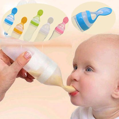 Silicone Baby Spoon Feeder Bottle – Safe & Convenient Infant Feeding - NextGenTrend Store