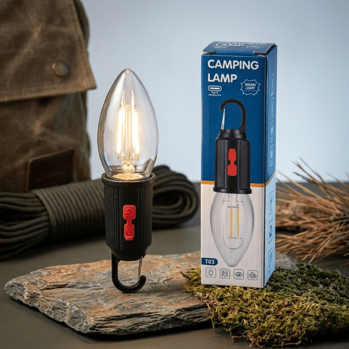 T03 Portable Warm Light Camping Lamp – Rechargeable LED Emergency Lantern with Hanging Hook - NextGenTrend Store