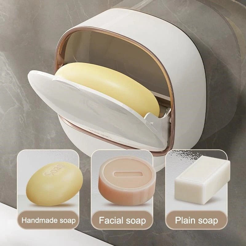 Wall Mounted Soap Holder – Punch Free Drain Soap Box for Bathroom & Laundry - NextGenTrend Store