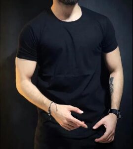Men wearing a premium black slim fit T-shirt showcasing modern casual fashion, stylish men’s clothing, and comfortable everyday wear.
