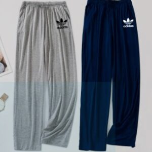 Men’s summer cotton trousers in grey and navy blue colors designed for casual wear, gym workouts, and comfortable everyday fashion.