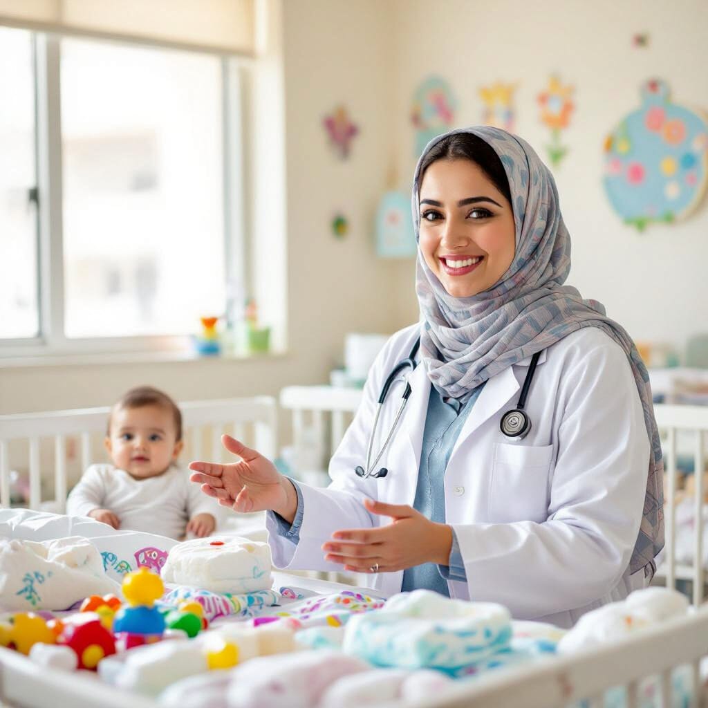 Dr. Ayesha with her Baby in good mood