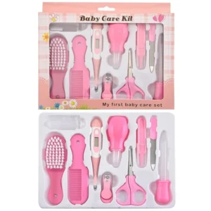Complete baby grooming kit for newborn care with nail clipper brush and comb