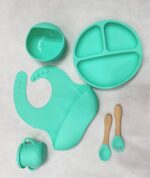 Premium silicone baby feeding set BPA free infant feeding bowl plate spoon