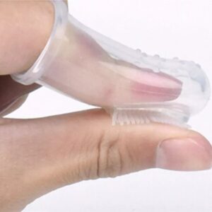 Soft silicone baby finger toothbrush for infant oral care and gentle gum cleaning