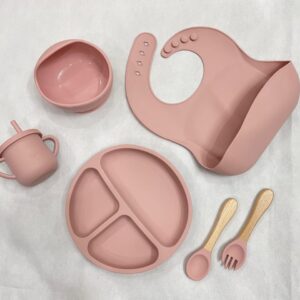 Premium silicone baby feeding set BPA free infant feeding bowl plate spoon
