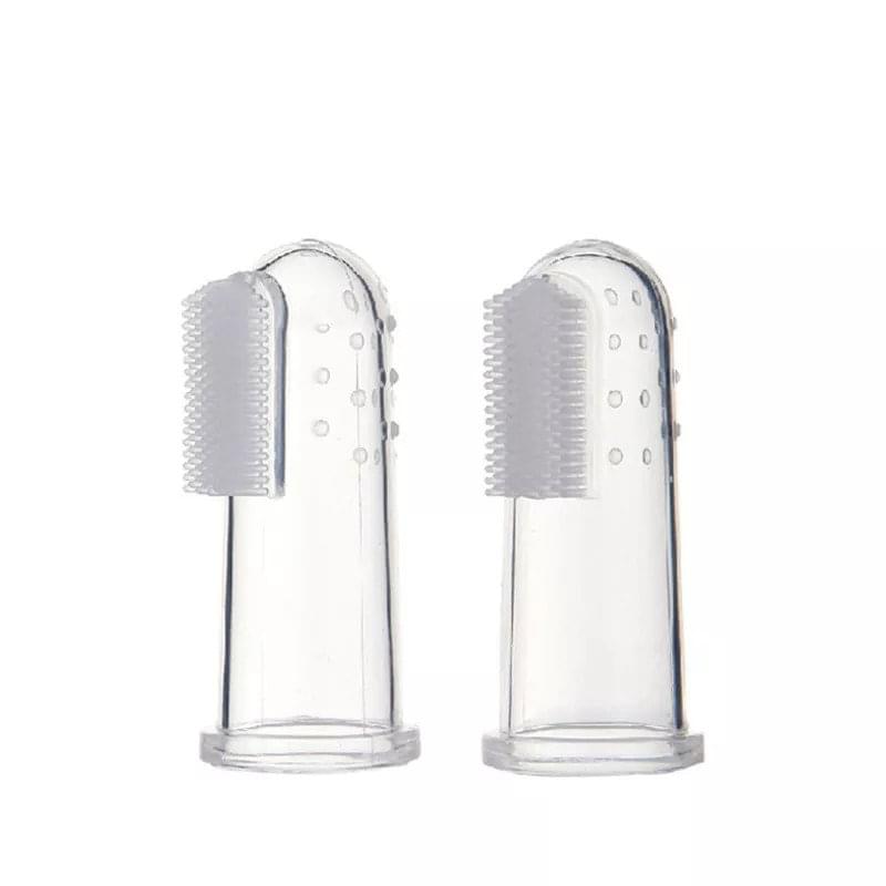 Soft silicone baby finger toothbrush for infant oral care and gentle gum cleaning